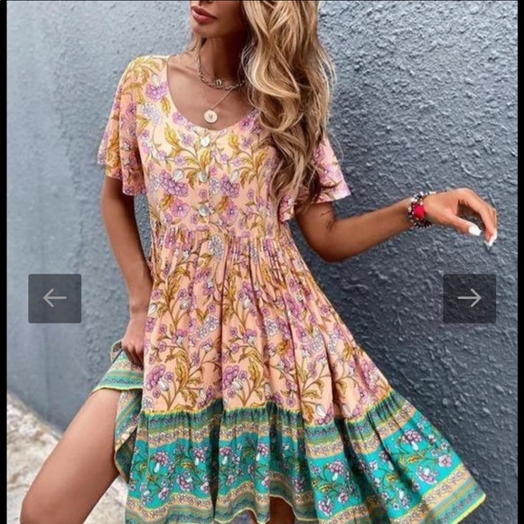 Swingy Prairie Dress by Yobery - Multi-color - size large - Picture 2 of 10